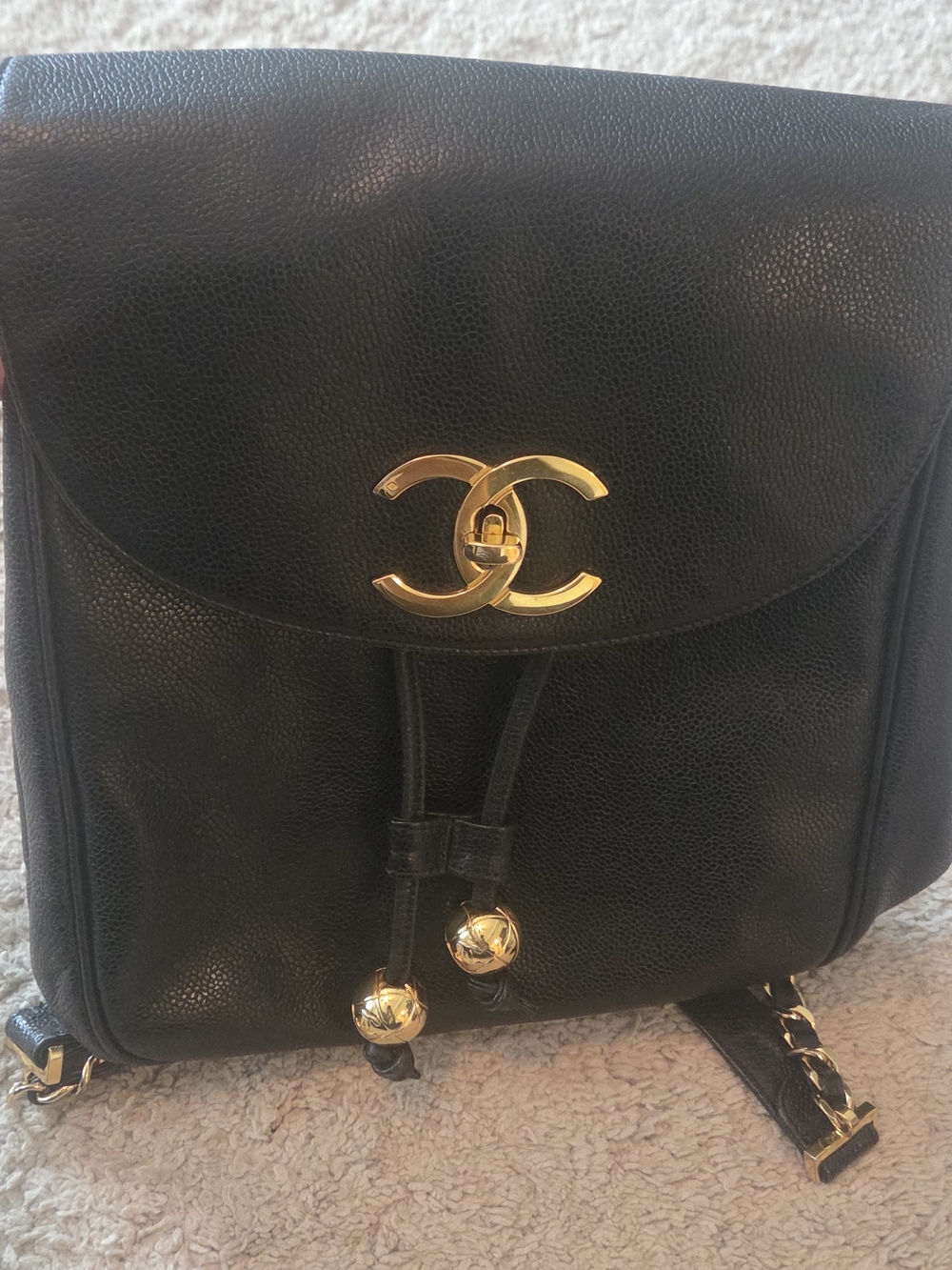 Chanel Caviar CC Backpack Black